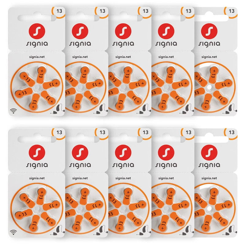 Siemens Signia Size 13 Hearing Aid Batteries – Zinc-Air, Mercury-Free (120 Cells)