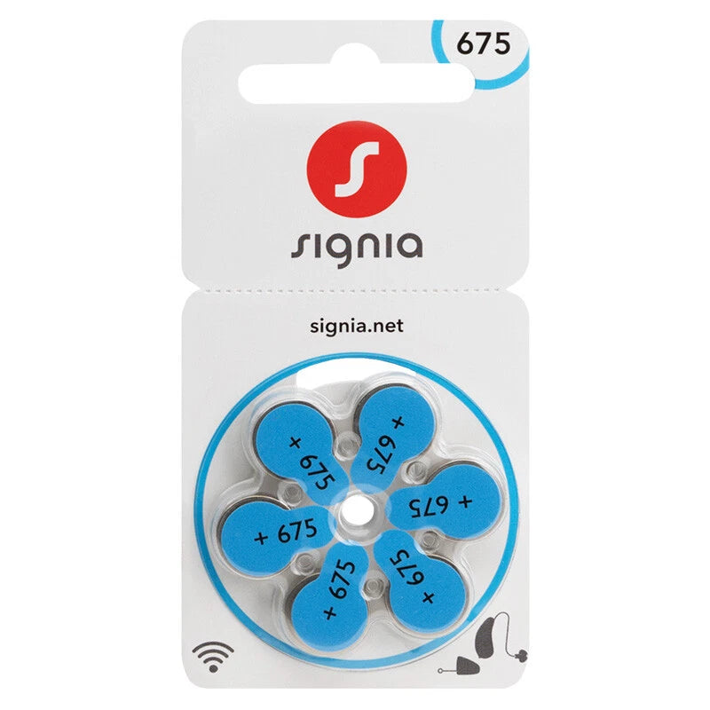 Siemens Signia Size 675 Hearing Aid Batteries – Zinc-Air, Mercury-Free