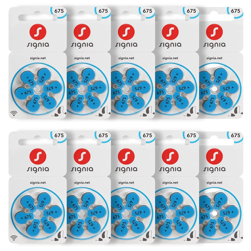 Siemens Signia Size 675 Hearing Aid Batteries – Zinc-Air, Mercury-Free