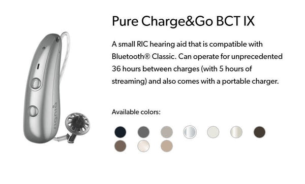 Signia Pure Charge&Go BCT 7 IX Hearing Aids (Pair L & R) with Portable Charger – Rechargeable, Bluetooth, Digital Noise Reduction, Directional Microphones – Premium Level