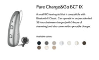 Signia Pure Charge&Go BCT 7 IX Hearing Aids (Pair L & R) with Portable Charger – Rechargeable, Bluetooth, Digital Noise Reduction, Directional Microphones – Premium Level