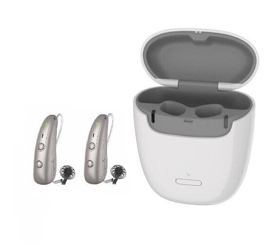 Signia Pure Charge&Go BCT 7 IX Hearing Aids (Pair L & R) with Portable Charger – Rechargeable, Bluetooth, Digital Noise Reduction, Directional Microphones – Premium Level