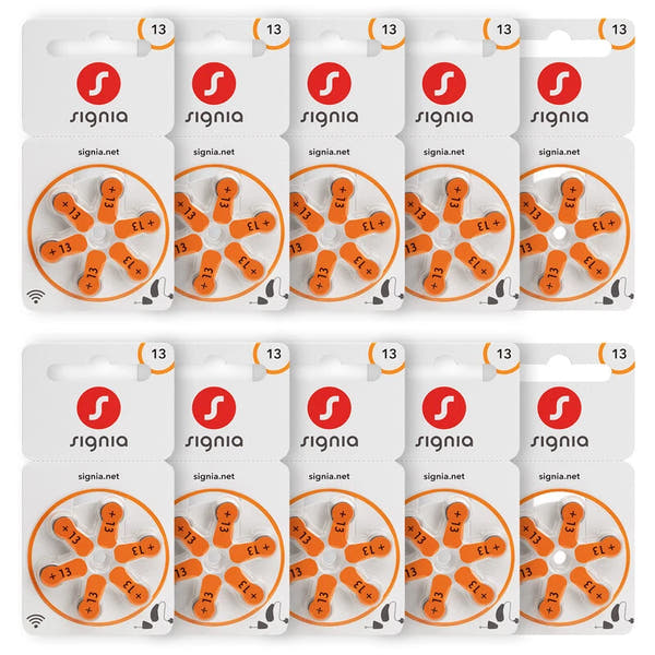 Siemens Signia Size 13 Hearing Aid Batteries – Zinc-Air, Mercury-Free (120 Cells)