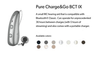 Signia Pure C&G BCT 7 IX Hearing Aids (Pair L & R) – Rechargeable, Bluetooth, Digital Noise Reduction