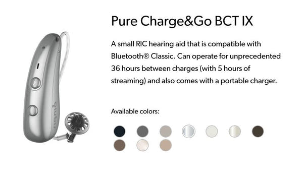 Signia Pure C&G BCT 5 IX Hearing Aids (Pair L & R) – Rechargeable, Bluetooth, Digital Noise Reduction