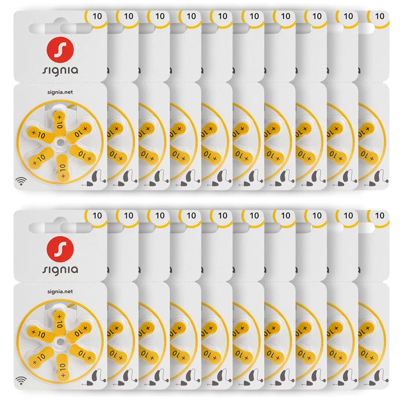 Siemens Signia Size 10 Hearing Aid Batteries – Zinc-Air, Mercury-Free