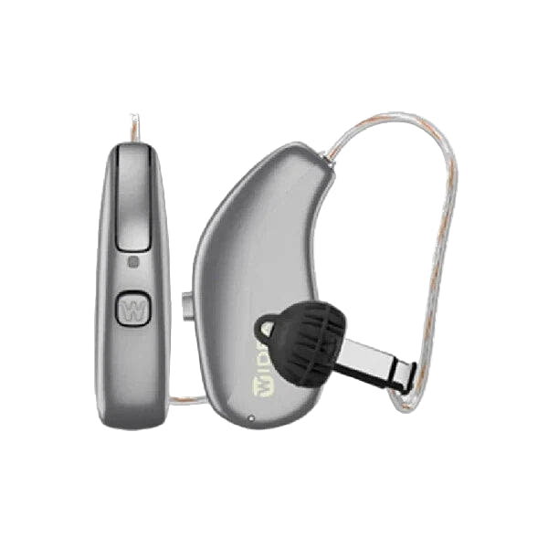 Widex Allure 440 R D Hearing Aids (Pair L & R) with Charger – Rechargeable, Bluetooth, PureSound™ & AI Noise Control – Titanium Grey