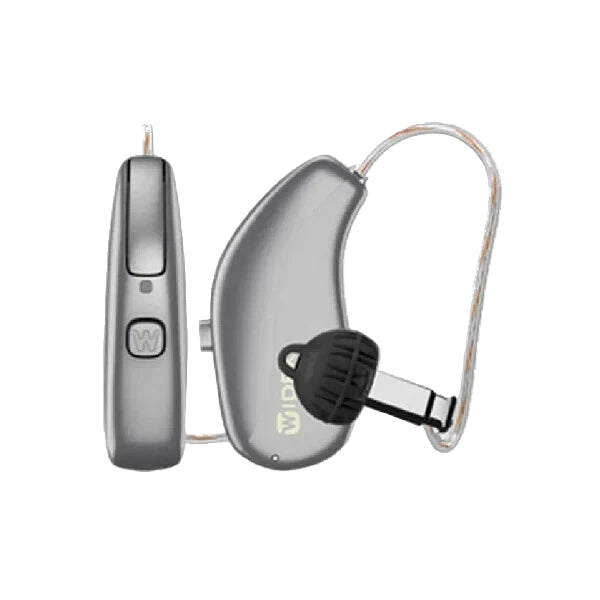 Widex Allure 440 R D Hearing Aids (Pair L & R) with Charger – Rechargeable, Bluetooth, PureSound™ & AI Noise Control – Titanium Grey