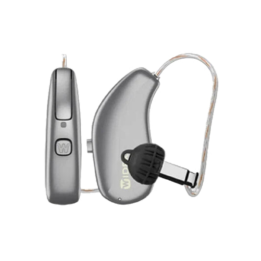 Widex Allure 440 R D Hearing Aids (Pair L & R) with Charger – Rechargeable, Bluetooth, PureSound™ & AI Noise Control – Titanium Grey
