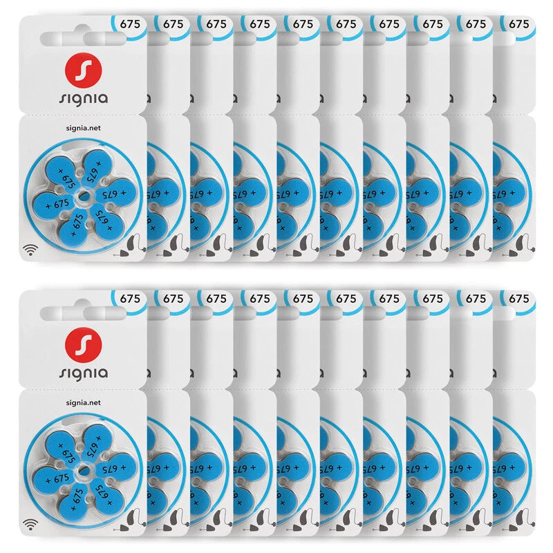 Siemens Signia Size 675 Hearing Aid Batteries – Zinc-Air, Mercury-Free