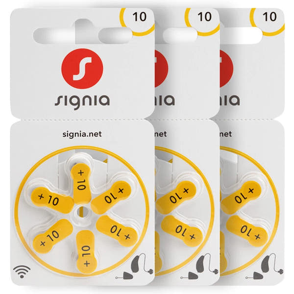 Siemens Signia Size 10 Hearing Aid Batteries – Zinc-Air, Mercury-Free