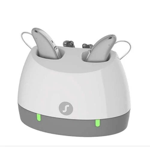 Pure Charge & Go 3AX+ Bluetooth Rechargeable Hearing Aids (Pair L & R) with Charger – Beige, 3-Year Warranty