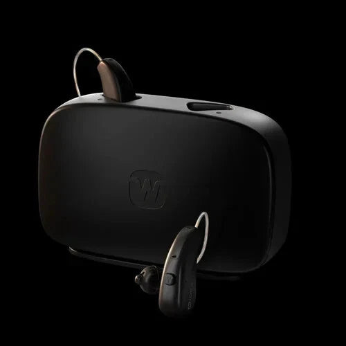 Widex Moment Sheer 330 Hearing Aids (Pair L & R) with Charger – Rechargeable, Bluetooth, Digital Noise Reduction – Sheer Finish